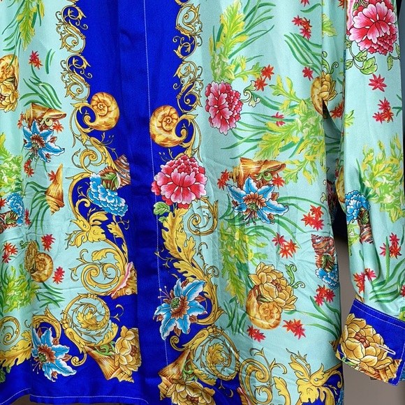 Rare silk Versace La Mer print button down shirt - Picture 2 of 9